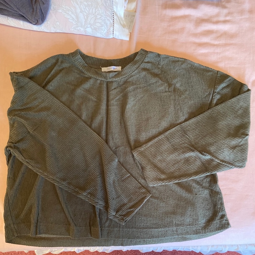 Zara Green Long Sleeves Top